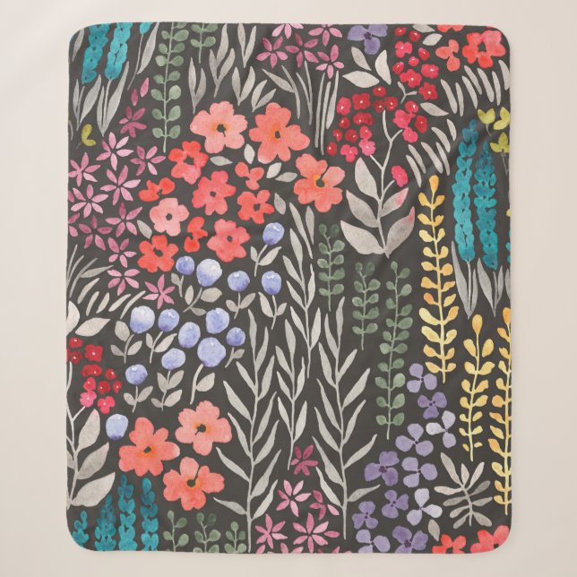 Schöne Blume Garten nahtlos Muster Sherpadecke (Vorderseite)