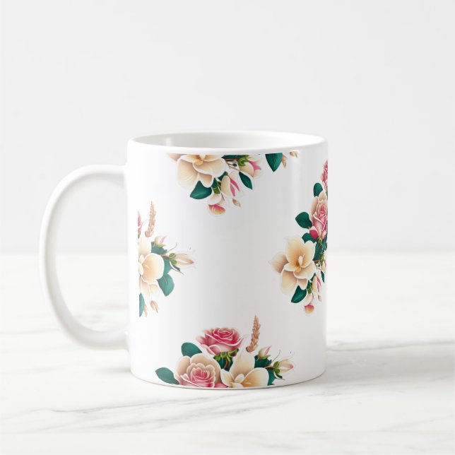 Schöne Blume gestalten Kunst für Tasse, Kaffeetasse (Links)