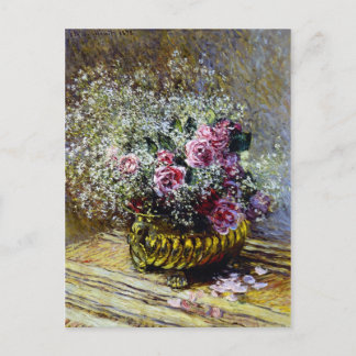 Schöne Blume in einem Goldpuffer Postkarte