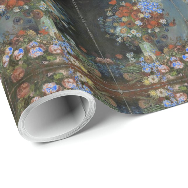 Schöne Blume in einer Vase Geschenkpapier (Rolleneckpunkt)