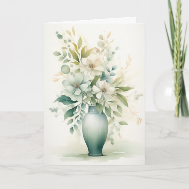Schöne Blume in einer Vase Hallo Gruß Karte (Vorderseite)