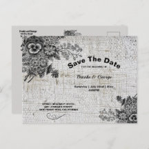 Schöne Blume in Grau und Schwarz Save the Date