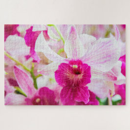 Schöne Blume in Weiß und Fuchsia Puzzle