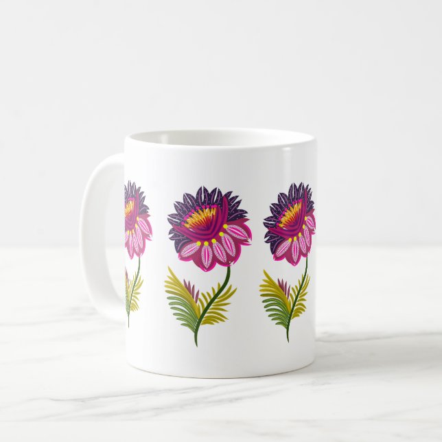 Schöne Blume Kaffeetasse (Vorderseite Links)