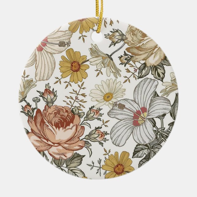 Schöne Blume Keramik Ornament (Vorne)