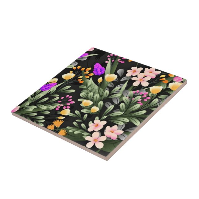 Schöne Blume Keramik Tile Fliese (Seite)