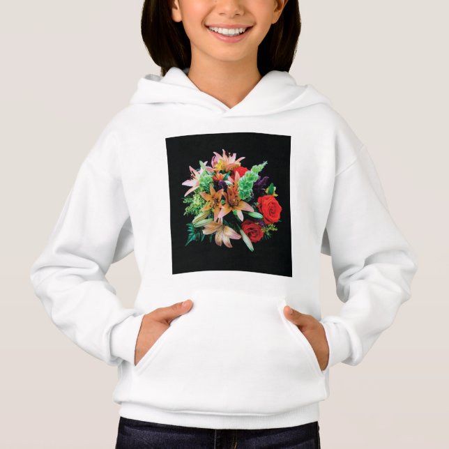 Schöne Blume Kissen Hoodie (Vorderseite)