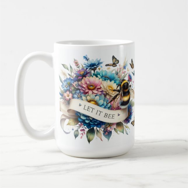 Schöne Blume, lasst es sein Bee Kaffeetasse (Links)
