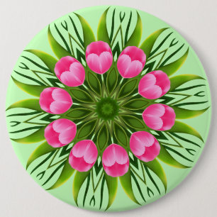 Schöne Blume Mandala Design-79358 Button