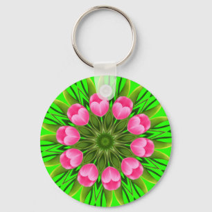 Schöne Blume Mandala Design-79358 Schlüsselanhänger