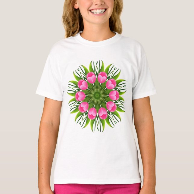 Schöne Blume Mandala Design-79358 T-Shirt (Vorderseite)