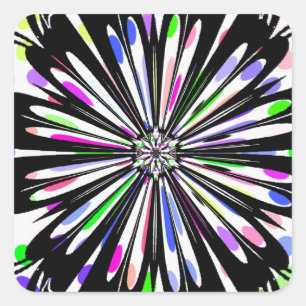 schöne Blume Mandala Design Quadratischer Aufkleber