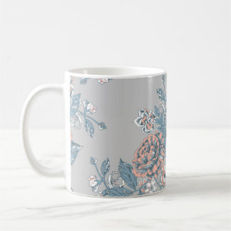 Schöne Blume. Monochrome Ornamente. Nahtlose Pappe Kaffeetasse
