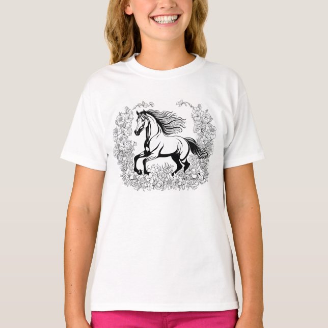 Schöne Blume & Paint T-Shirt (Vorderseite)