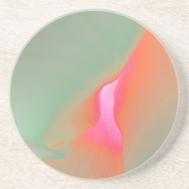 Schöne Blume Print Sandstone Untersetzer (Vorne)