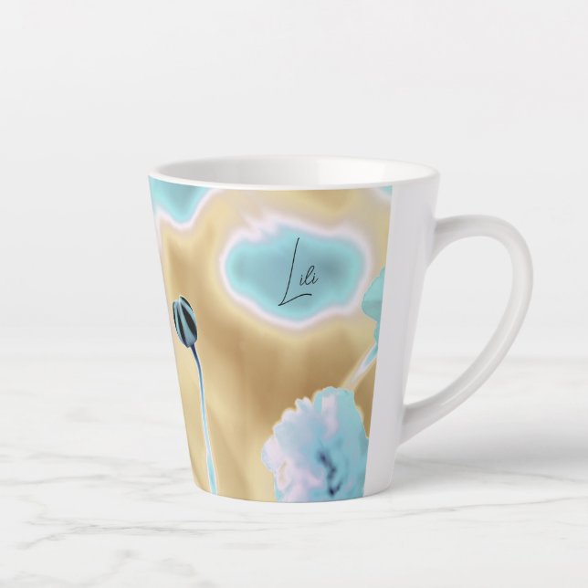 Schöne Blume Print Small Latte Tasse (Rechts)
