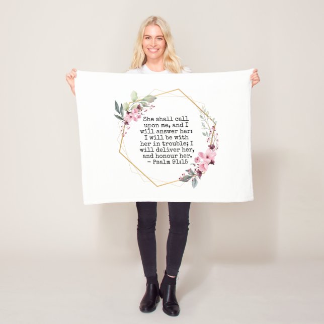 Schöne Blume Psalm 91 Fleece Blanket (Beispiel)