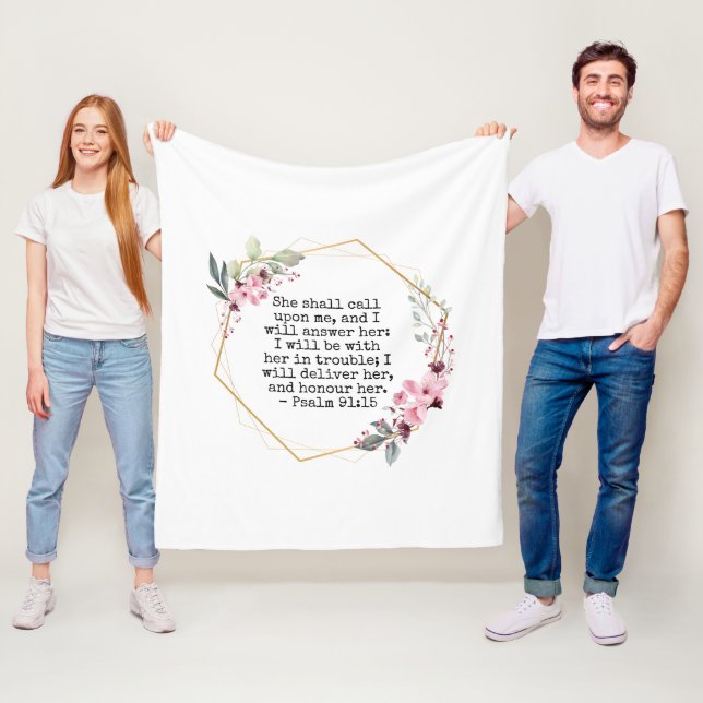 Schöne Blume Psalm 91 Fleece Blanket (Beispiel)