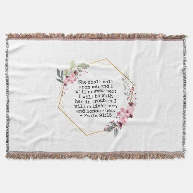 Schöne Blume Psalm 91 Throw Blanket Decke (Vorderseite)