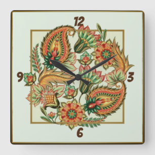 Schöne Blume Quadratische Wanduhr