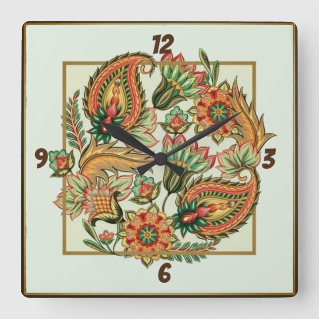 Schöne Blume Quadratische Wanduhr (Vorderseite)