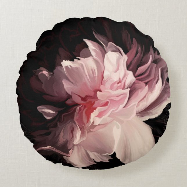 Schöne Blume Rundes Kissen (Vorderseite)