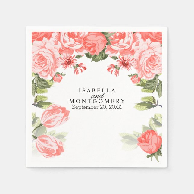 Schöne Blume Serviette (Vorderseite)