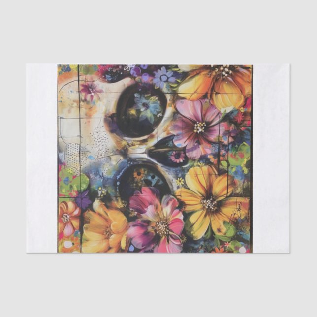 Schöne Blume Skull4 Seidenpapier (Vorderseite)