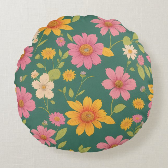 Schöne Blume, Sommer, Frühling, Blume Rundes Kissen (Vorderseite)