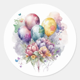 Schöne Blume und Balloons Sticker