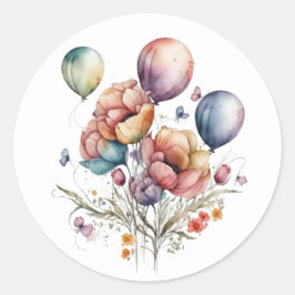 Schöne Blume und Balloons Sticker