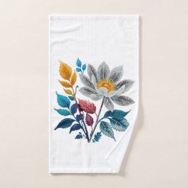 schöne Blume und Blätter Handtuch