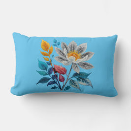 schöne Blume und Blätter Lendenkissen