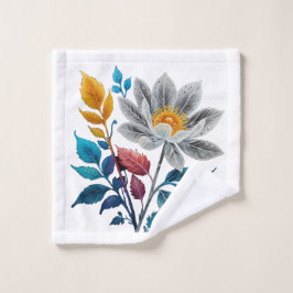 schöne Blume und Blätter Waschlappen