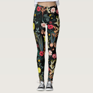 Schöne Blume und botanische Pflanze Leggings