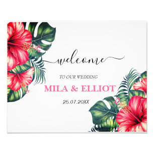 Schöne Blume und Eukalyptus-Poster Fotodruck