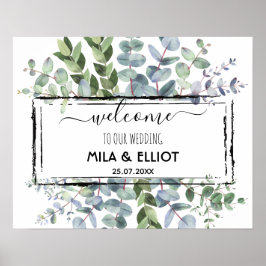 Schöne Blume und Eukalyptus-Poster Poster