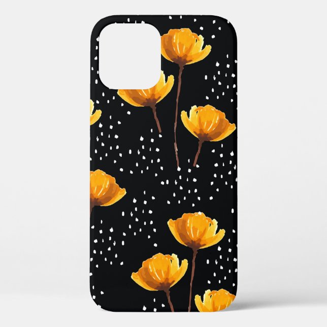 Schöne Blume- und Polka-Punktdarstellung Case-Mate iPhone Hülle (Rückseite)
