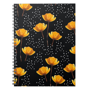 Schöne Blume- und Polka-Punktdarstellung Notizblock