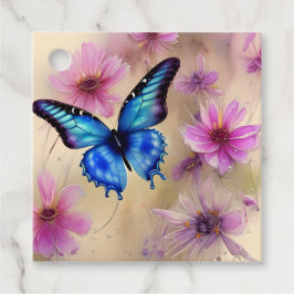 Schöne Blume und Schmetterling Geschenkanhänger