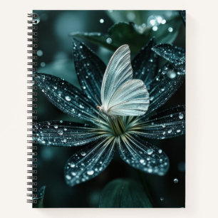 Schöne Blume und Schmetterling Notizbuch