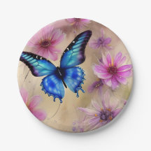 Schöne Blume und Schmetterling