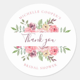 Schöne Blume Vielen Dank Runder Aufkleber