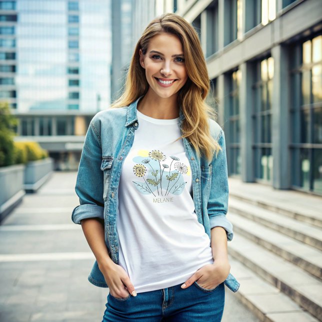 Schöne Blume Wasserfarbe Botanischer Garten Tri-Blend Shirt (Von Creator hochgeladen)