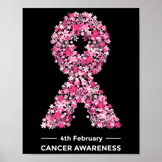 Schöne Blume Weltkrebstag Bewusstsein Poster (Vorne)
