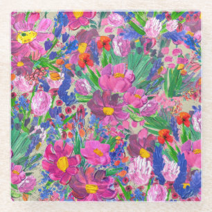 Schöne Blume: Wildblume Glasuntersetzer