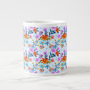 Schöne Blumen-Blatt-Muster-6587 Jumbo-Tasse