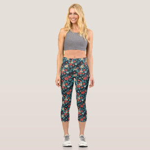 Schöne Blumen Blumenmuster Capri Leggings