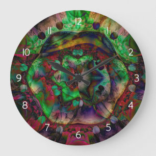 Schöne Blumen-Burst-Abstraktion Große Wanduhr
