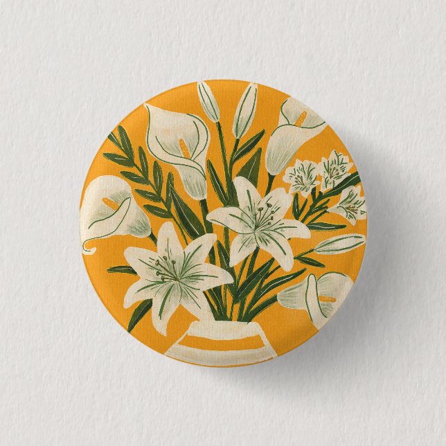 Schöne Blumen Button (Vorderseite)